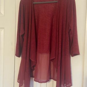 Lane Bryant rich burgundy and black cardigan 18/20